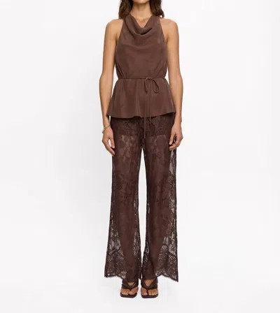 Kivari Arabella Halter Top In Chocolate In Multi