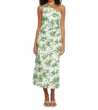 Kivari Assymetrical Midi Dress In Alessandra In Green