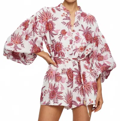 Kivari Bailey Playsuit In Red In Multi