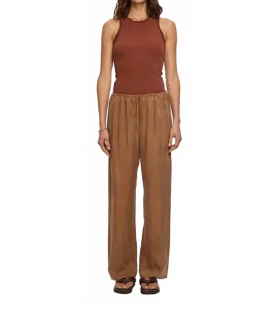 Kivari Blythe Relaxed Straight Leg Pant In Chocolate In Brown