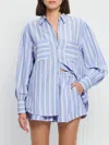 Kivari Capri Shirt In Stripe In Multi