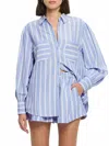Kivari Capri Shirt In Stripe In Blue