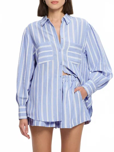 Kivari Capri Shirt In Stripe In Multi