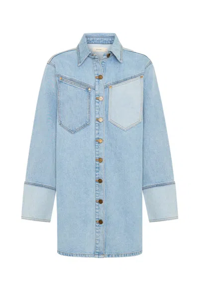 Kivari Carla Denim Mini Dress In Blue