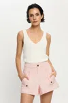 Kivari Celene Denim Short Soft Pink In Pink