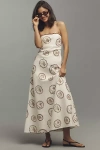 Kivari Ciao Linen Blend Strapless Slip Maxi Dress