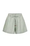 Kivari Elara Short Green Stripe In Gray