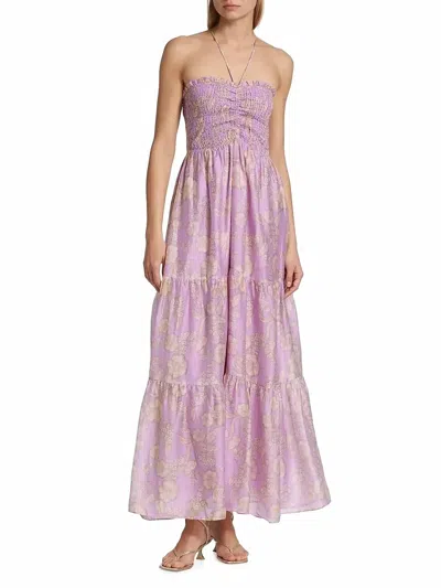 Kivari Elzette Midi Dress In Lilac Floral In Purple