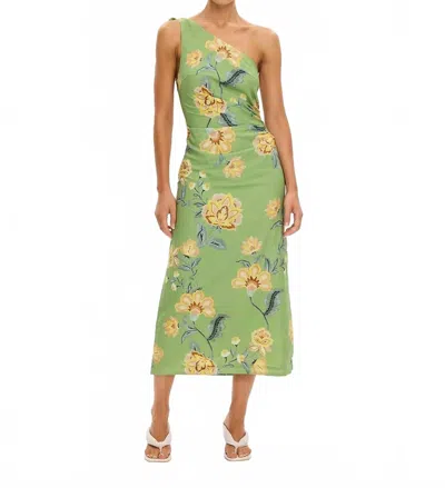 Kivari Eve One Shoulder Midi Dress In Green