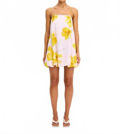 Kivari Francine Bubble Mini Dress In Pink Yellow