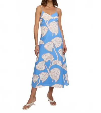 Kivari Ilana Midi Dress In Blue Ivory