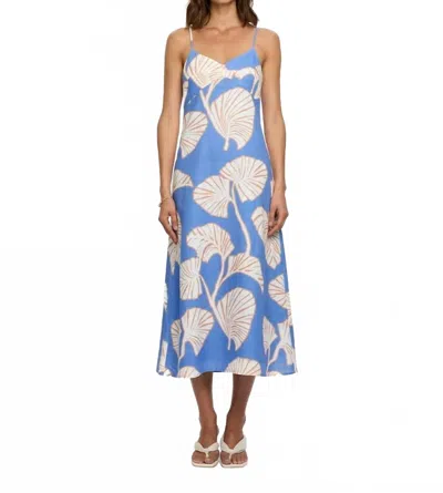 Kivari Ilana Midi Dress In Blue/ivory In Multi