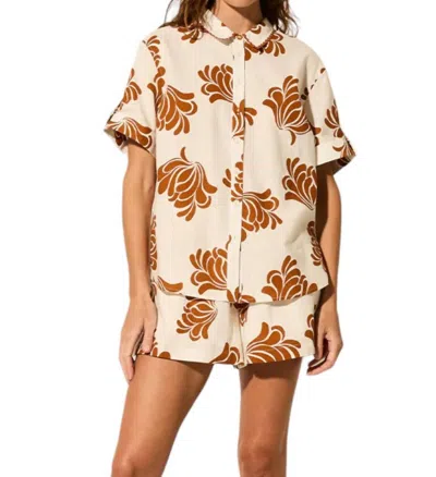 Kivari Inza Shirt In Toffee/white In Multi