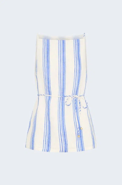 Kivari Isabelle Top In Blue Stripe In White