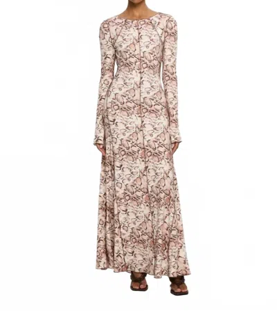 Kivari Jersey Maxi Dress In Simone In Brown