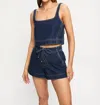 Kivari Joelle Denim Top In Blue In Blue