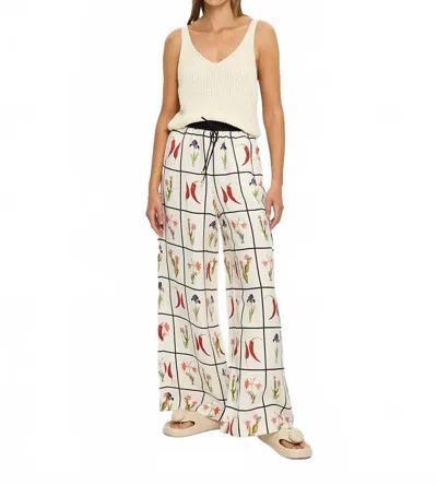 Kivari Juanita Wide Leg Pant In Ivory In Multi