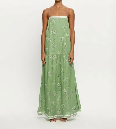 Kivari Kaelia Strappy Maxi Dress In Soft Green