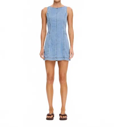 Kivari Laguna Denim Mini Dress In Pale Blue