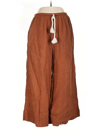 Pre-owned Kivari Linen Pants In Brown