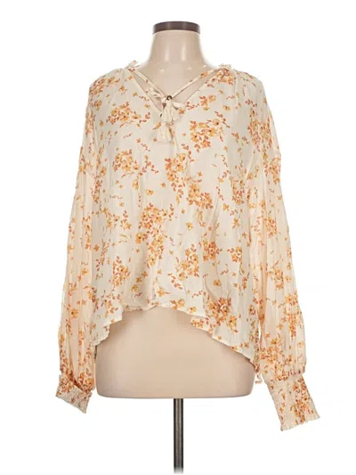 Pre-owned Kivari Long Sleeve Blouse In White