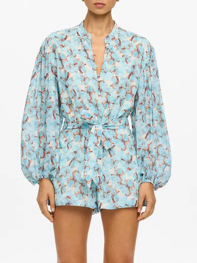 Kivari Lydia Playsuit In Mint In Blue