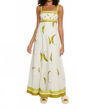 Kivari Margarita Maxi Dress In Green In White