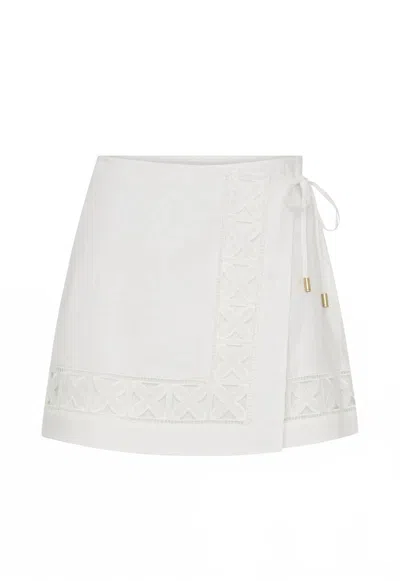 Kivari Marley Mini Skirt In Ivory In White