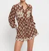 Kivari Melody Playsuit In Chocolate And Cream In Multi