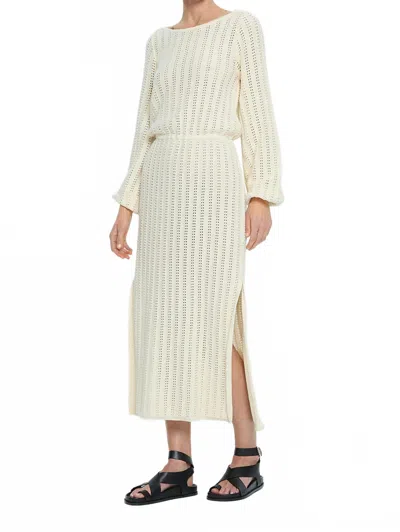 Kivari Noa Knit Dress In Cream In White
