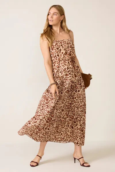 Kivari Paris Strappy Maxi Dress In Brown