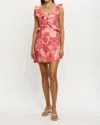 Kivari Riviera Ruffle Mini Dress In Pink In Red