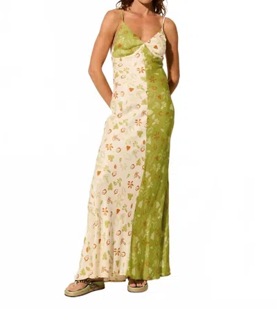 Kivari Salome Maxi Dress In Lime In Multi