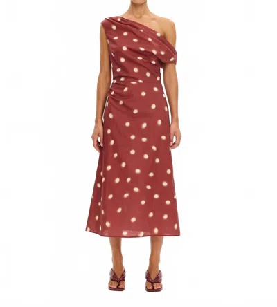 Kivari Saro Midi Dress In Brick In Multi
