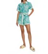Kivari Skye Linen-blend Short Sleeve Playsuit Romper In Multi