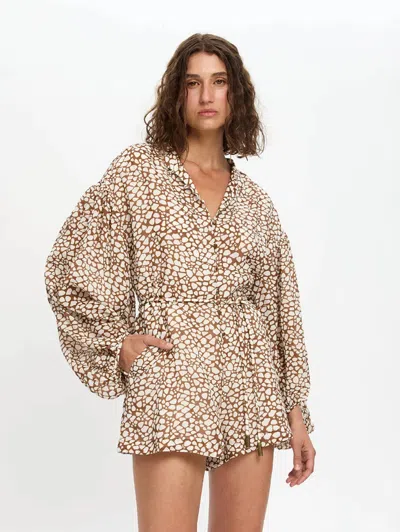Kivari Solara Playsuit In Brown