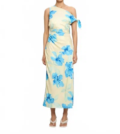 Kivari Sophie Midi Dress In Yellow Blue In Multi