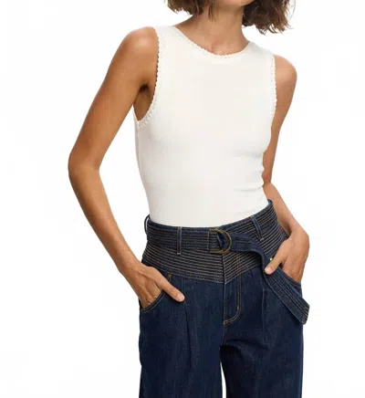 Kivari Tallulah High Neck Top In Ivory In White