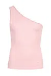 Kivari Tallulah One Shoulder Tank Pink In Pink