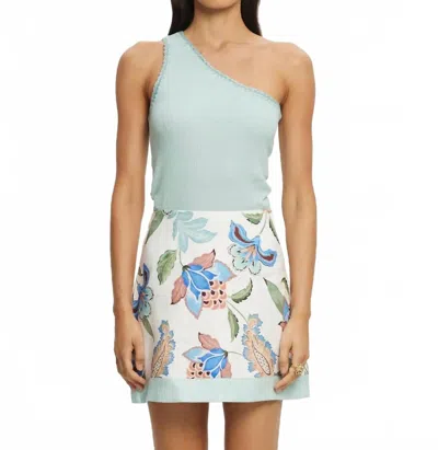 Kivari Tallulah One Shoulder Tank Top In Haze In Blue
