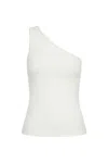 Kivari Tallulah One Shoulder Tank Top In Ivory In White