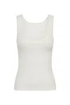 Kivari Tallulah Scoop Tank Ivory In White