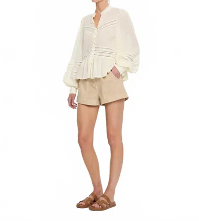 Kivari Tana Buttons On Blouse In Cream In Multi