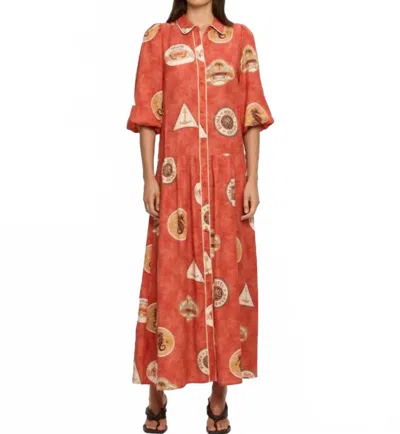 Kivari Vacanza Maxi Dress In Red In Brown