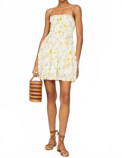 Kivari Women's Adaline Strappy Elastic Mini Dress In Yellow Floral In Multi