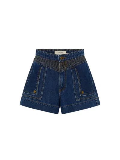 Kivari Celene Denim Short Indigo Blue In Multi