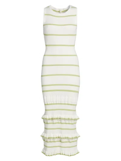 Kivari Women's Rafaella Stripe Ruffle Maxi Dress