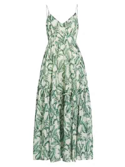 Kivari Women's Tropico Printed Maxi Dress In Green Palm