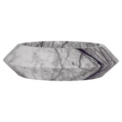 Pre-owned Kiwano Concept White Lilac Marble Eclipse Bowl