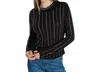 Kiwi Embellished Mock Neck Long Sleeve Top In Black In Black